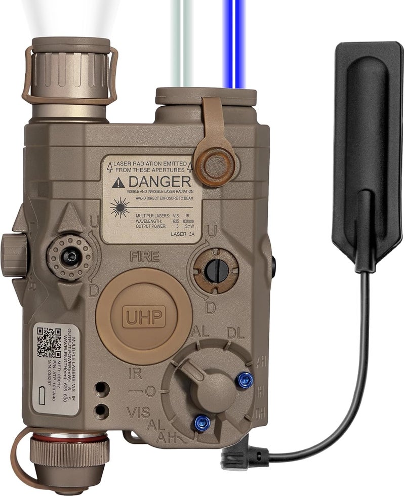 ACTIONUNION ليزر أيرسوفت PEQ-15S برو UHP الأزرق المرئي + ليزر IR + مصباح LED أبيض - Image 1